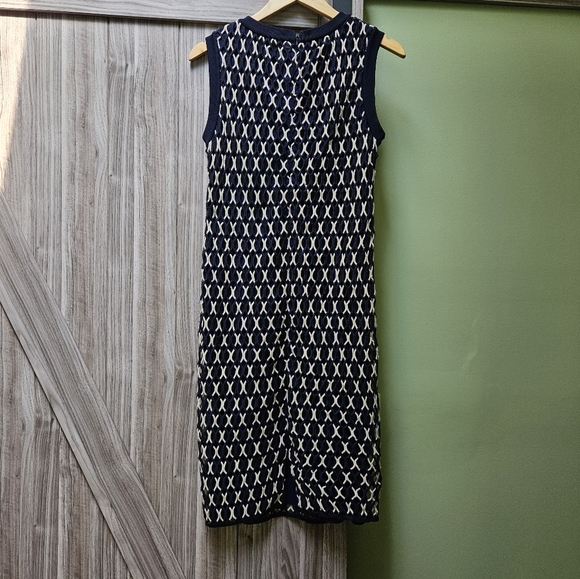 Tory Burch Carolina Crochet Knit Two-Tone Guipure Dress - Picture 9 of 16